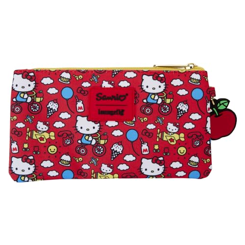 Loungefly HELLO KITTY 50TH ANNIVERSARY CLASSIC AOP NYLON POUCH WRISTLET