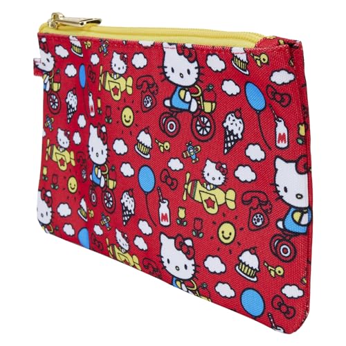 Loungefly HELLO KITTY 50TH ANNIVERSARY CLASSIC AOP NYLON POUCH WRISTLET