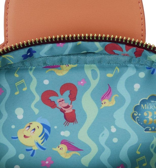 Loungefly Disney The Little Mermaid 35th Anniversary Sebastian Crossbody Bag