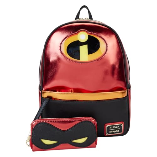 Loungefly The Incredibles 20th Anniversary Light Up Metallic Mini Backpack with Coin Bag