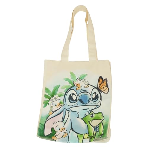 Loungefly Disney Stitch Springtime Daisy Canvas Tote Bag