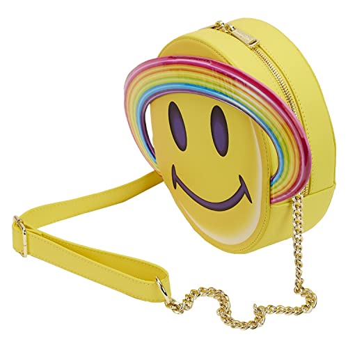 Loungefly Lisa Frank Yellow Rainbow Ring Saturn Crossbody Bag