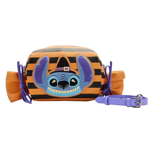 Loungefly DISNEY LILO and STITCH STRIPED HALLOWEEN CANDY WRAPPER CROSS BODY BAG