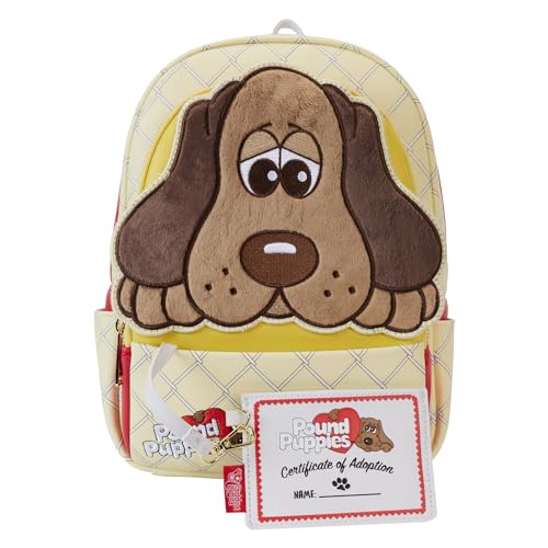 Loungefly Pound Puppies 40th Anniversary Plush Mini Backpack with Card Holder, Brown
