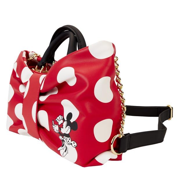 Loungefly Minnie Mouse Rocks the Dots Classic Bow Figural Crossbody Bag