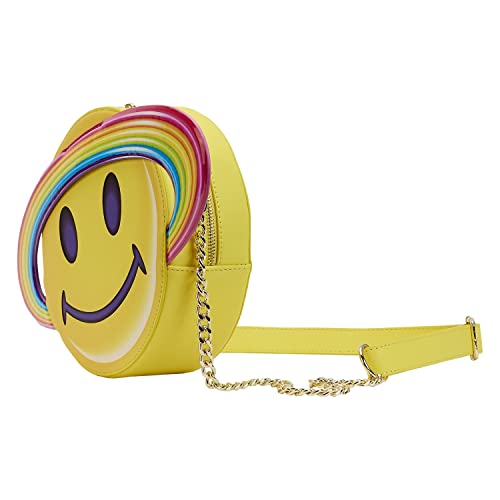 Loungefly Lisa Frank Yellow Rainbow Ring Saturn Crossbody Bag