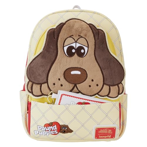 Loungefly Pound Puppies 40th Anniversary Plush Mini Backpack with Card Holder, Brown