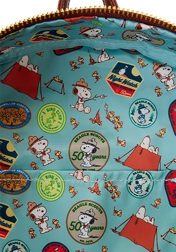 Loungefly Peanuts Beagle Scouts 50th Anniversary Womens Double Strap Shoulder Bag Purse