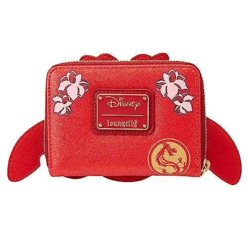 Loungefly Disney Mulan 25th Anniversary Mushu Glitter Zip Wallet | Disney Wallets