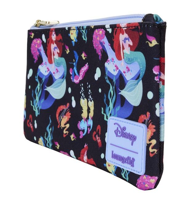 Loungefly Disney Little Mermaid 35th Anniversary Life is the Bubbles Nylon Zipper Pouch Wristlet