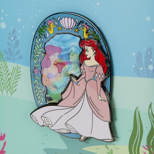 LOUNGEFLY DISNEY THE LITTLE MERMAID PRINCESS LENTICULAR 3 INCH PIN