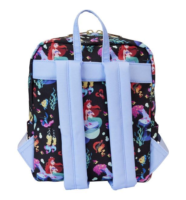 Loungefly Disney The Little Mermaid 35th Anniversary Life Is The Bubbles All Over Print Nylon Mini Backpack