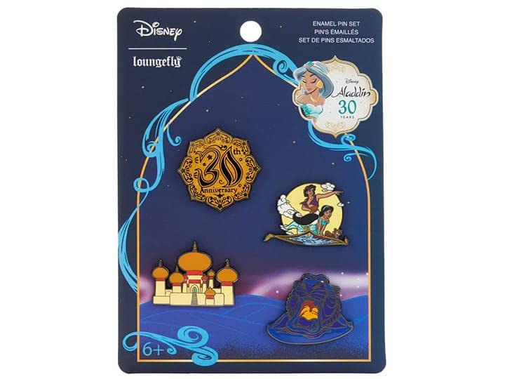 Loungefly Disney Aladdin 30th Anniversary 4pc Pin Set