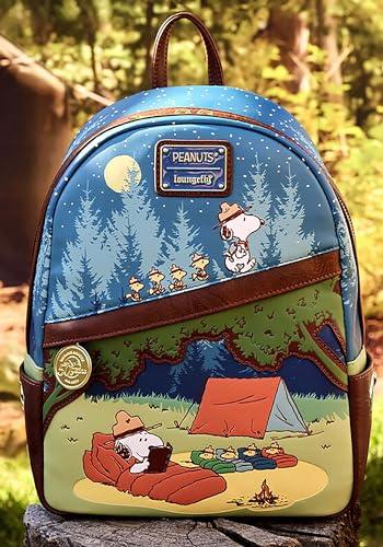 Loungefly Peanuts Beagle Scouts 50th Anniversary Womens Double Strap Shoulder Bag Purse