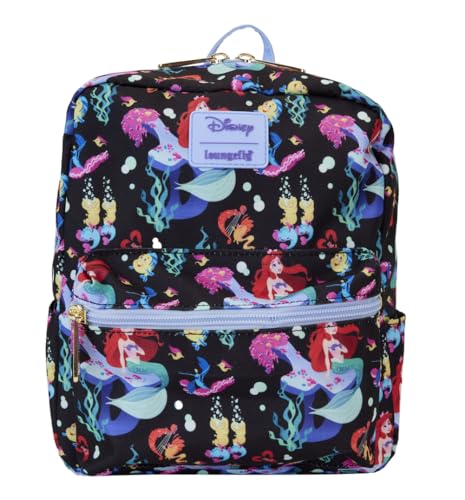 Loungefly Disney The Little Mermaid 35th Anniversary Life Is The Bubbles All Over Print Nylon Mini Backpack