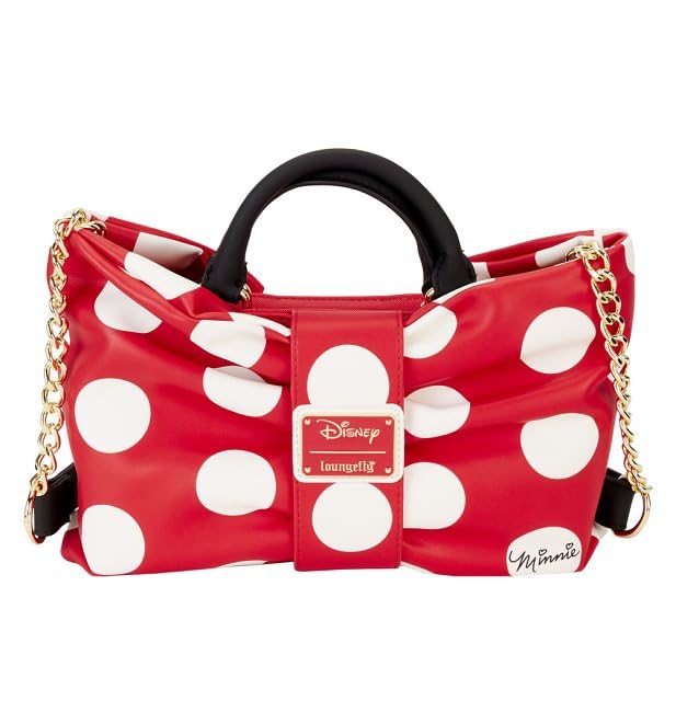 Loungefly Minnie Mouse Rocks the Dots Classic Bow Figural Crossbody Bag