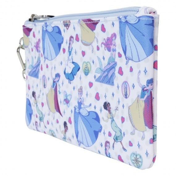 Loungefly Disney Princess Manga Style All-Over Print Nylon Zipper Pouch Wristlet