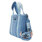 Loungefly Disney Stitch Plush Sherpa Tote Bag With Coin Bag