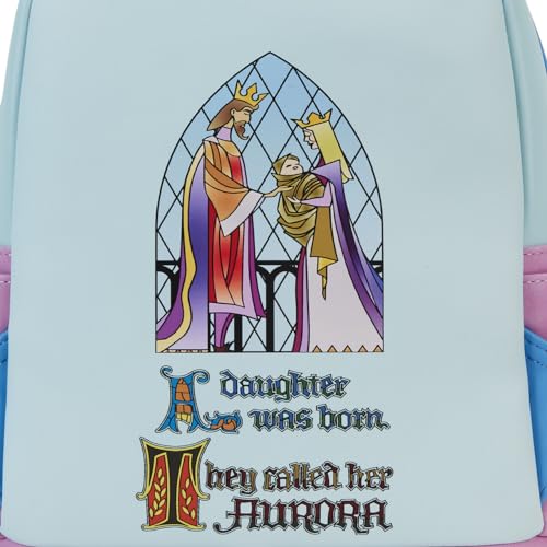 Loungefly Disney Sleeping Beauty Castle Three Good Fairies Stained Glass Double Strap Shoulder Bag