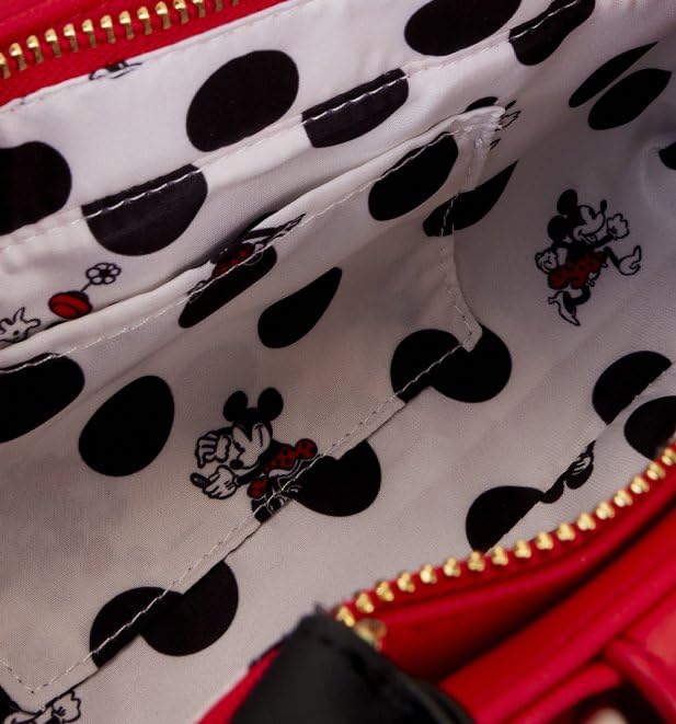 Loungefly Minnie Mouse Rocks the Dots Classic Bow Figural Crossbody Bag