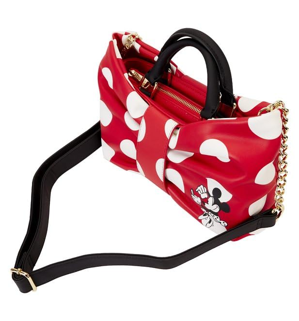 Loungefly Minnie Mouse Rocks the Dots Classic Bow Figural Crossbody Bag