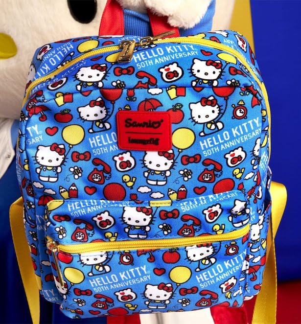 Loungefly Hello Kitty 50th Anniversary All Over Print Nylon Square Mini Backpack