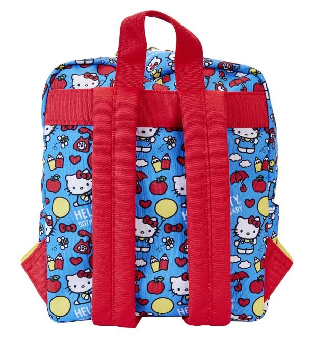 Loungefly Hello Kitty 50th Anniversary All Over Print Nylon Square Mini Backpack