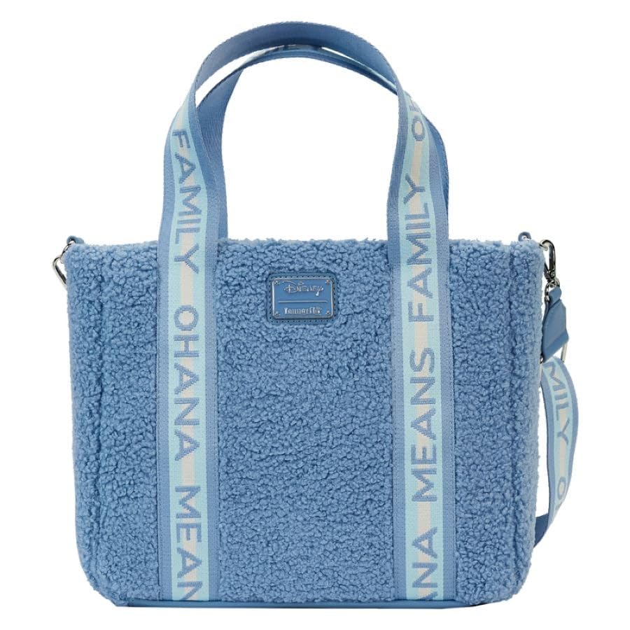 Loungefly Disney Stitch Plush Sherpa Tote Bag With Coin Bag