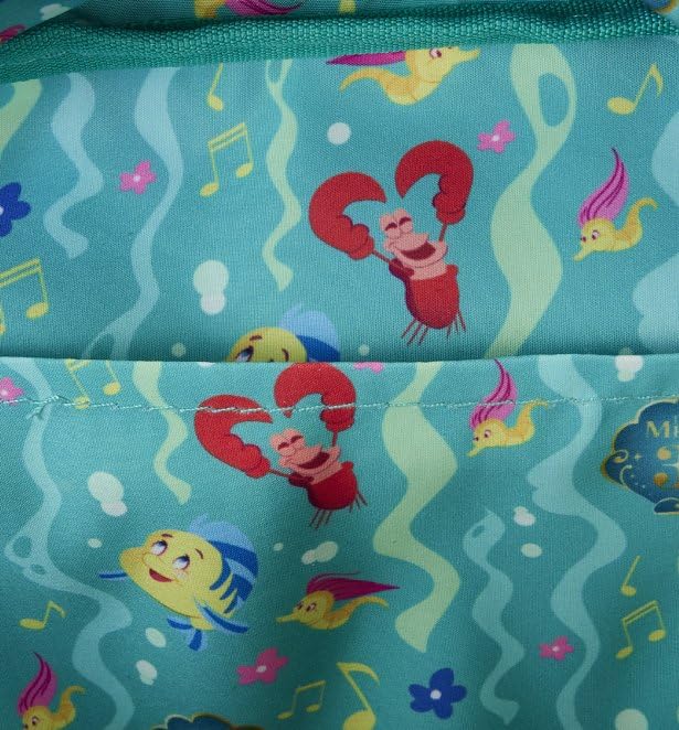 Loungefly Disney The Little Mermaid 35th Anniversary Life Is The Bubbles All Over Print Nylon Mini Backpack