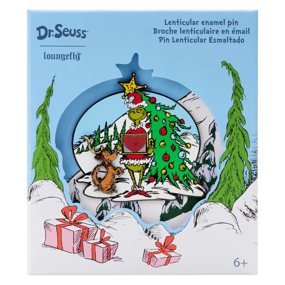 Loungefly Dr. Seuss' How the Grinch Stole Christmas! Lenticular Heart 3" Collector Box Pin