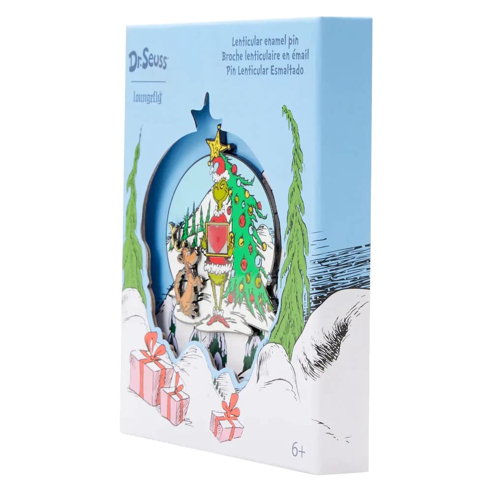 Loungefly Dr. Seuss' How the Grinch Stole Christmas! Lenticular Heart 3" Collector Box Pin
