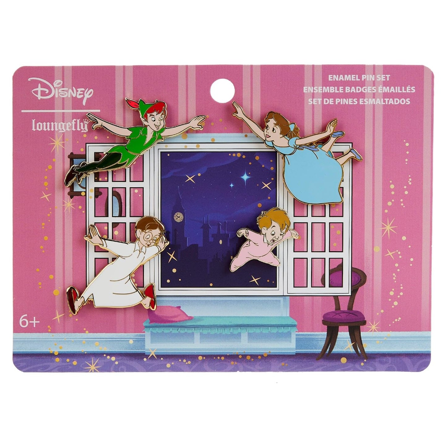 Loungefly Disney Peter Pan You Can Fly 70th Anniversay 4 Enamel Pins Set