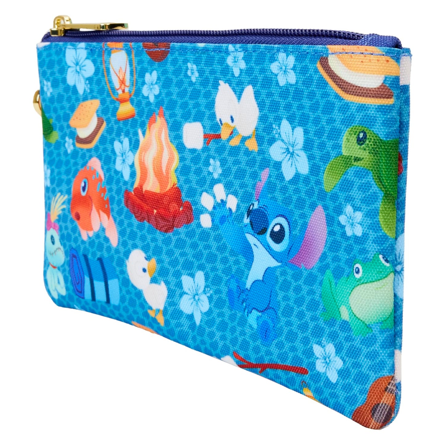 Loungefly Disney Stitch Camping Cuties All-Over Print Nylon Zipper Pouch Wristlet